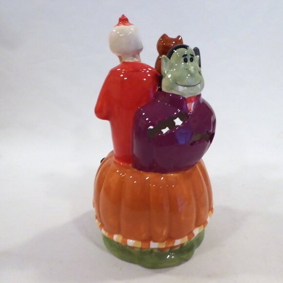 NEW 10” HALLOWEEN PUMPKIN WITCH SKELETON DRACULA CERAMIC ELECTRIC LAMP - Picture 8 of 16